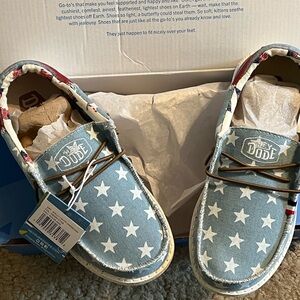Hey Dude Kids Star-Patterned Shoes - Blue and White